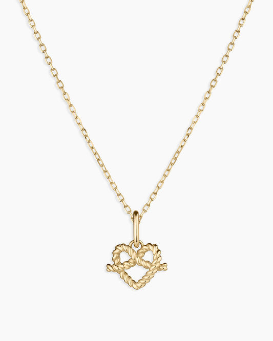 14k Gold Love Knot Charm Necklace