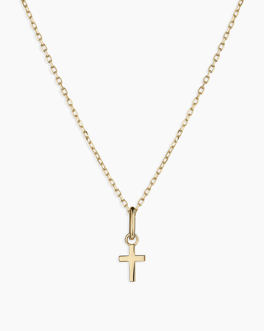 14k Gold Cross Charm Necklace