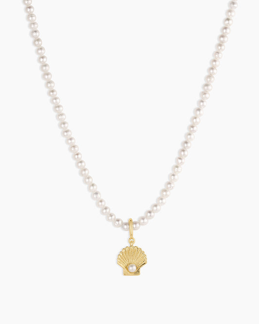 Shell Pearl Charm Necklace