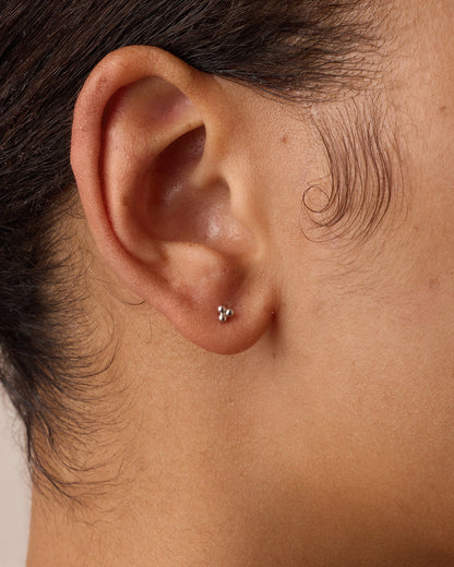 14k Gold Trio Flat Back Single Stud