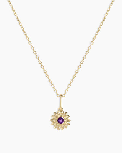 Sun Birthstone Charm Necklace