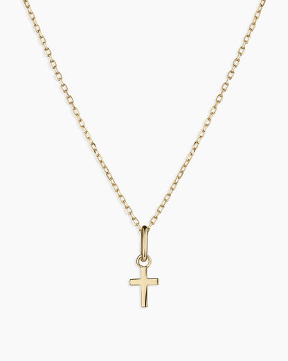 14k Gold Cross Charm Necklace