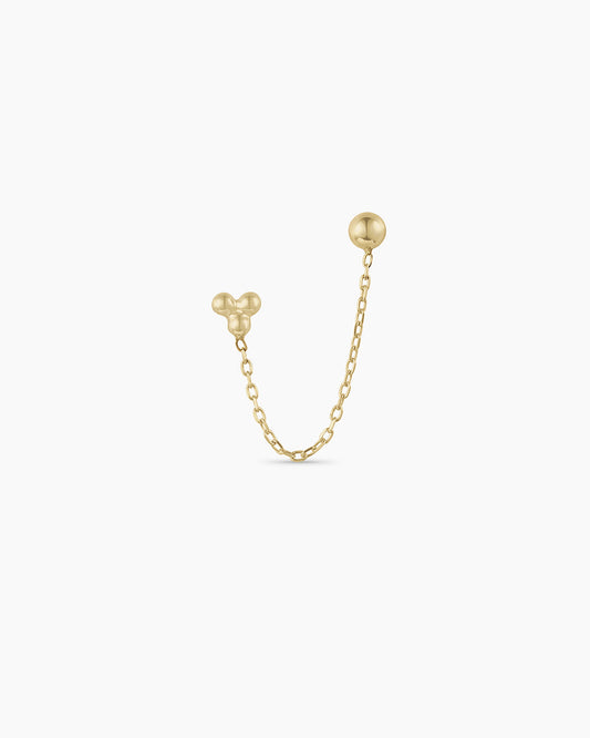 14k Gold Bali Chain Double Stud