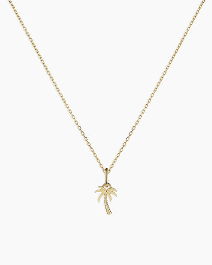 14k Gold Palm Charm Necklace