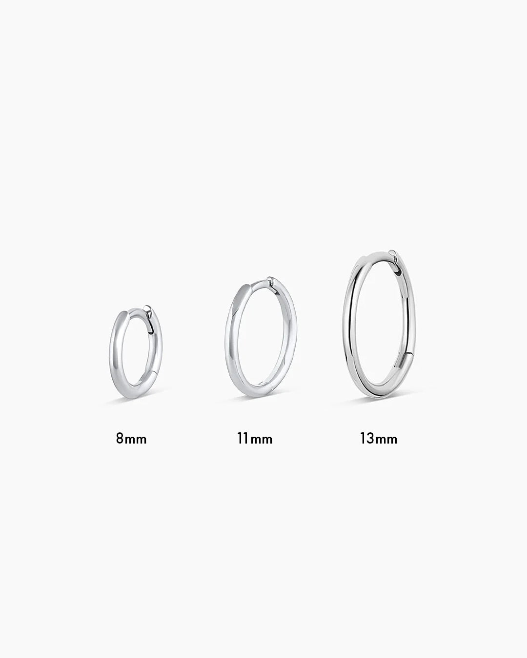 14k White Gold Classic Huggies